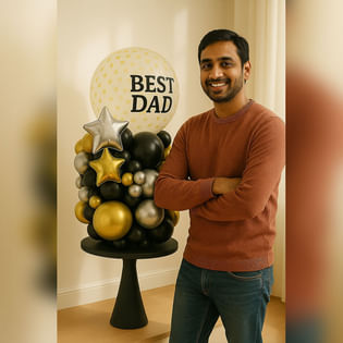 Gold N Silver Best Dad Balloon Decor