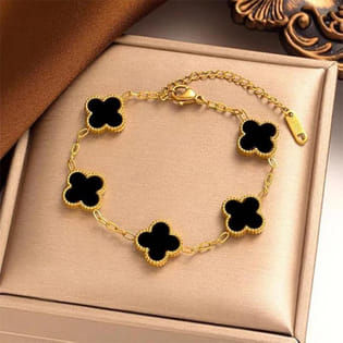Gold Plated Black Clover Love Bracelet