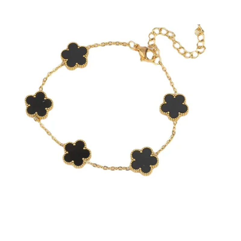 Gold Plated Black Clover Love Bracelet