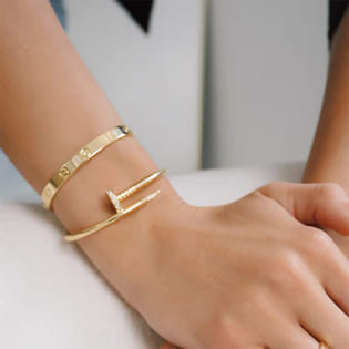 Gold Plated Nail Bangle