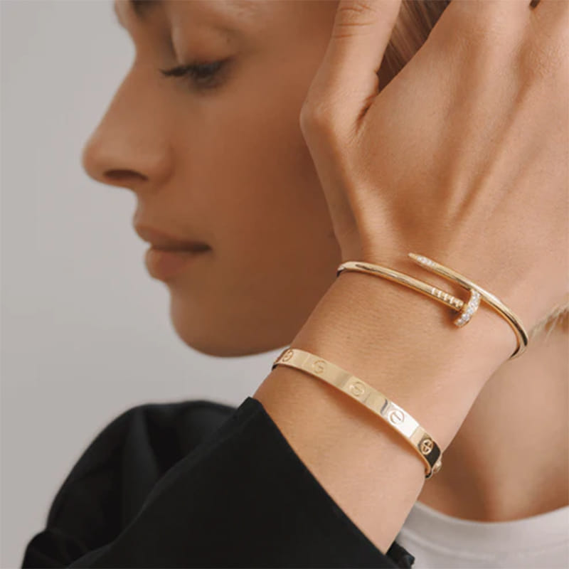 Gold Plated Nail Bangle