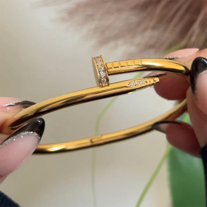 Gold Plated Nail Bangle