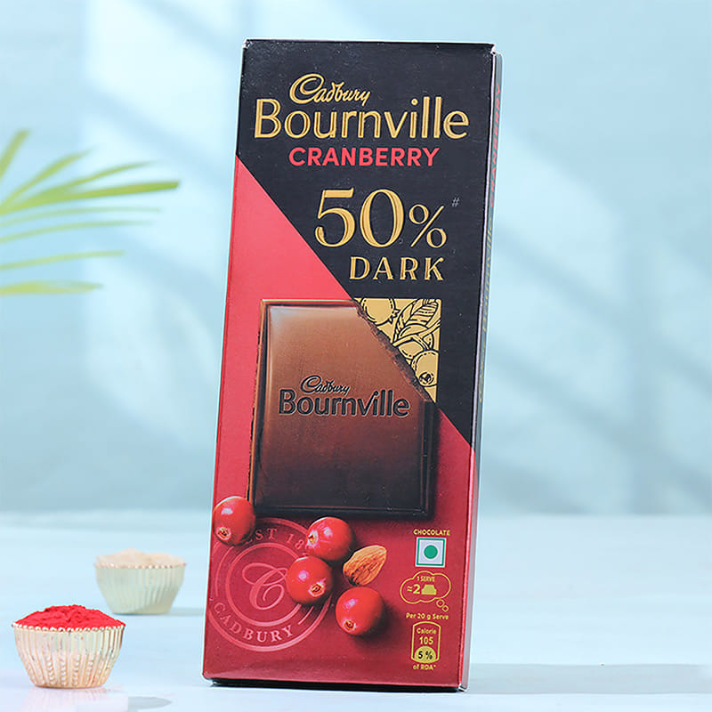 Gold Toned Ganesha Rakhi With Bournville Chocolate