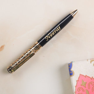 Golden Black Personalised Pen - Birthday Gift For Husband