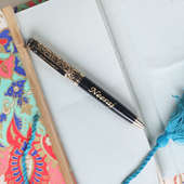 Golden Black Name Printed Pen - A Perfect Gift for husband