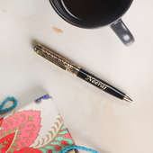 Golden Black Personalised Pen For Husband - Birthday Gift Online
