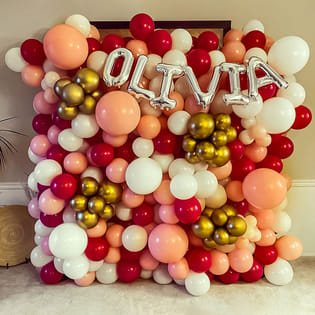 Golden Blush Balloon Backdrop