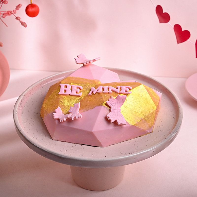 Golden Blush Pinata Heart Cake