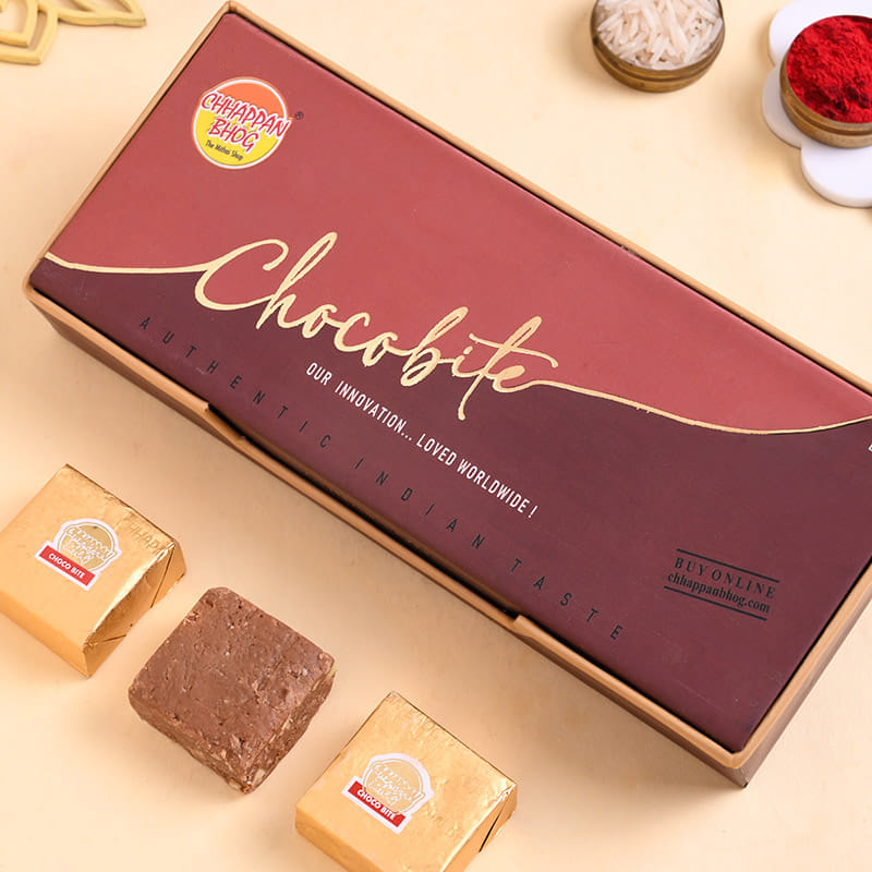 Golden Charm Rakhi Duo With Chocobite