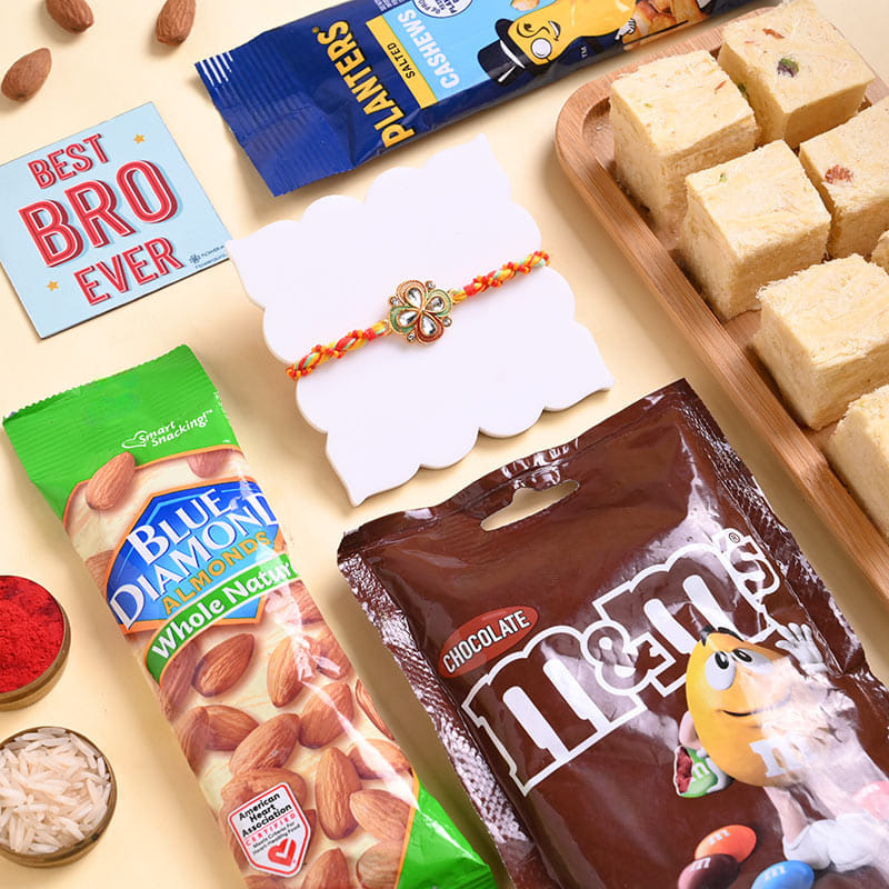 Golden Charm Rakhi N Treats Hamper