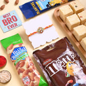 Braided Golden Rakhi N Treats Hamper