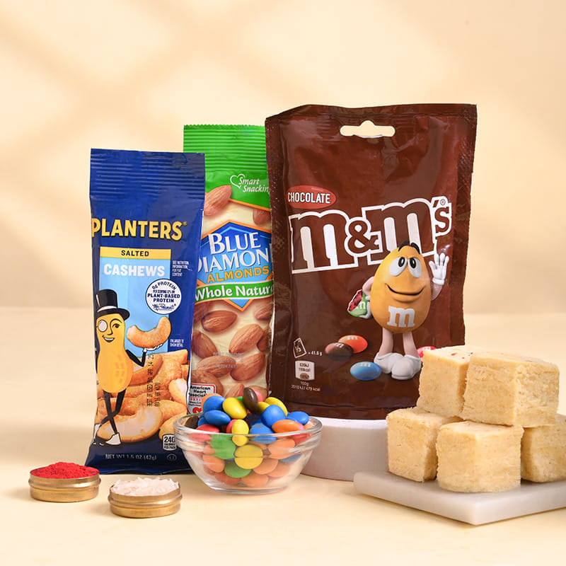 Golden Charm Rakhi N Treats Hamper