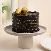 Side View Golden Choco Balls Birthday Cake