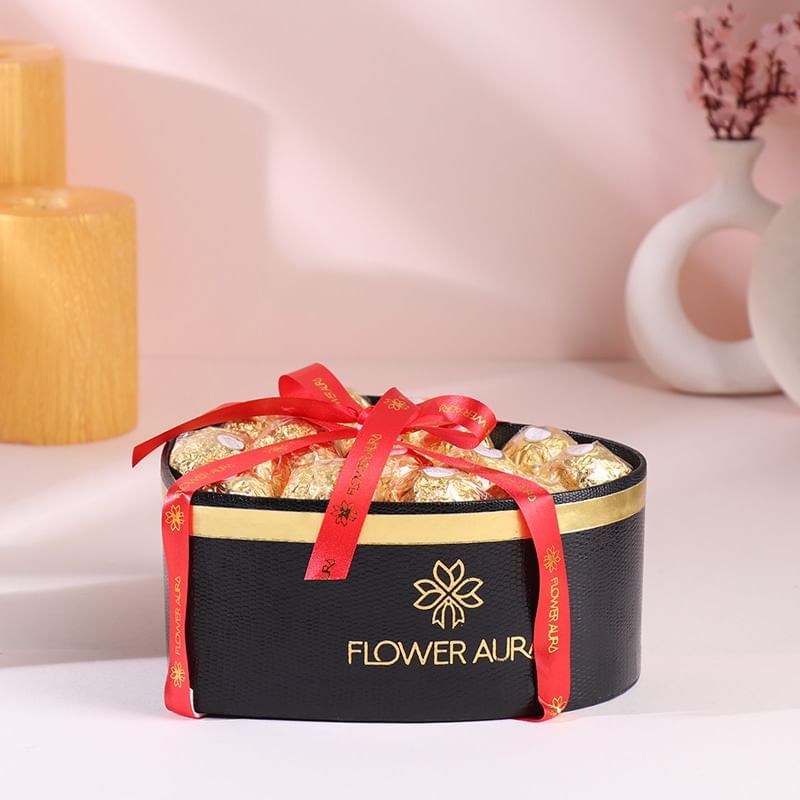 Golden Ferreros Heart Box