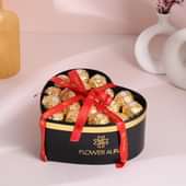 Golden Ferreros Heart Box