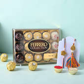 Golden Ganesha Bhaiya Bhabhi Rakhis With Ferrero Rocher