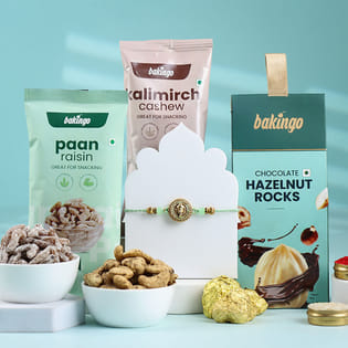 Golden Ganesha Rakhi N Gourmet Treats-Overseas