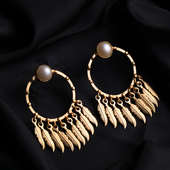 Golden Glow Glass Coated Pearl Earrings