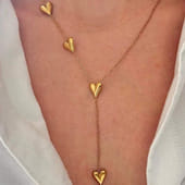 Golden Heart Strand Necklace