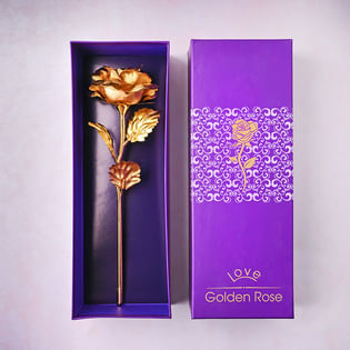Golden Rose with a Card for Love