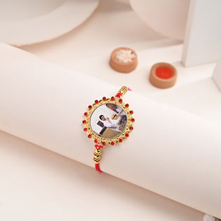 Golden Memory Photo Rakhi