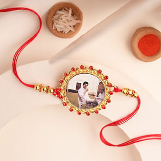 Golden Memory Photo Rakhi