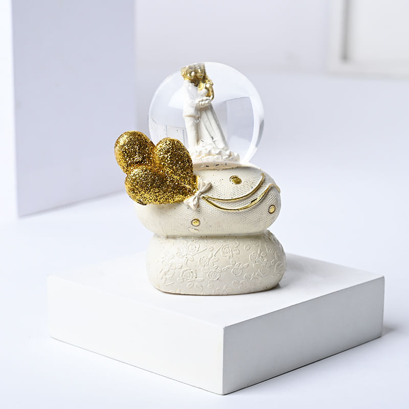 Golden Mug N Golden Rose With Choco Almond Rocks N Led Globe