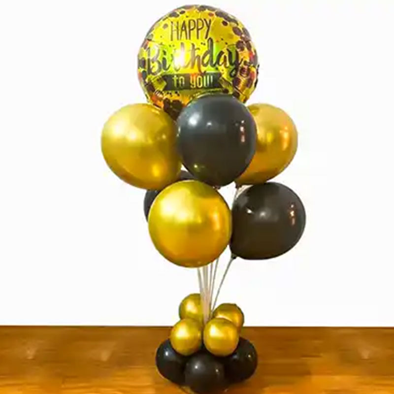 Golden N Black Happy Birthday Balloon Decor