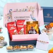 Golden Pearl Rakhi With Gourmet Treats