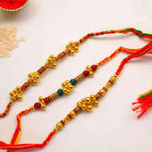 Golden Pearl Traditional Rakhi