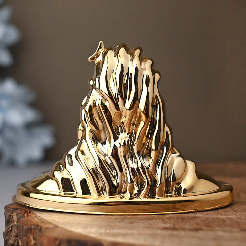 Back View of Golden Shiva Statue