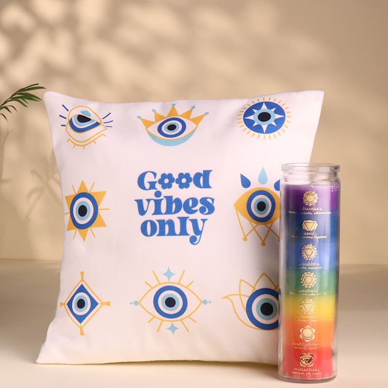 Good Vibes Only Cushion N Chakra Candle