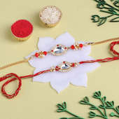 Set of 2 Bhaiya Bhabhi Rakhi With Haldiram Patisa