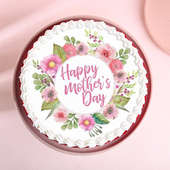 Top View of Happy Mother's Day Red Poster Cake