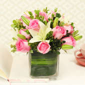 Gorgeous Rose Lily Arrangement