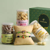 Gourmet Delights With Peacock Rakhis In Signature Box