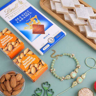 Graceful Bhaiya Bhabhi Rakhi With Sweets N Caramel