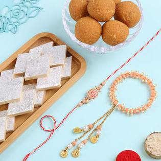 Graceful Bhaiya Bhabhi Rakhis With Festive Sweets