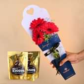 Graceful Pink Gerberas N Chocolates