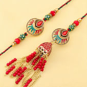 Graceful Red Bhaiya Bhabhi Rakhis