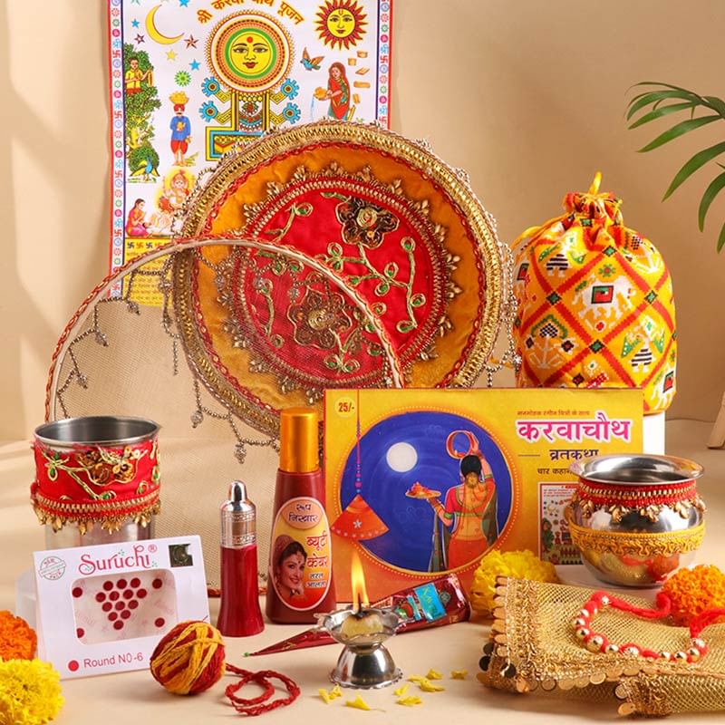 Graceful Rituals Karwa Chauth Thali Set