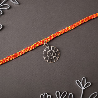 Graceful 925 Silver Floral Charm Rakhi