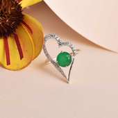 Graceful Sterling Silver Green Onyx Ring