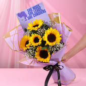 Graceful Sunflowers With Her Sunshine