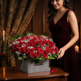 Grand Gesture Of Love With Red Roses