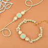 Green Stone Rakhi for Bhai and Bhabhi