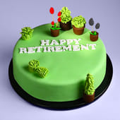 Greenery Themed Retirement Cake