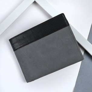 Grey N Black WalletA Premium Wallet - Best Birthday Gift for Brother