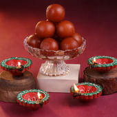 Gulab Jamun And Festive Diyas