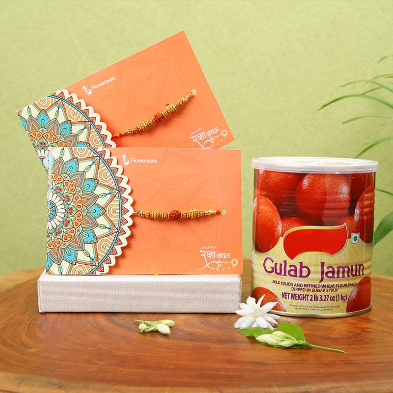 Gulab Jamun Rakhi Set : Raksha bandhan combo gifts for brother